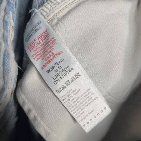 Jeans High Waist Rise Skinny Distressed Wash Light Blue 30 - Picture 2 of 5